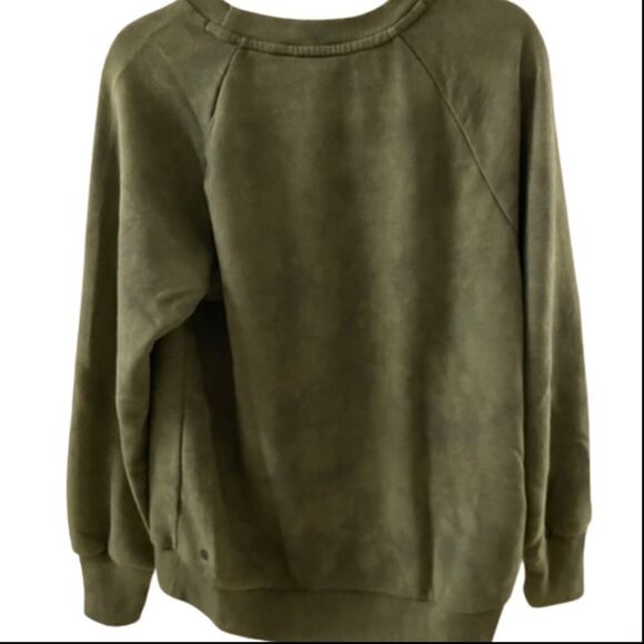 Zella ~ green crewneck pullover ~ size Small ~ front detail - Picture 2 of 7